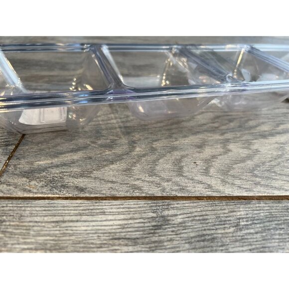 NWT Set of 2 Creative Converting 4 compartment Serving Trays Clear Tray Storage - Picture 6 of 6